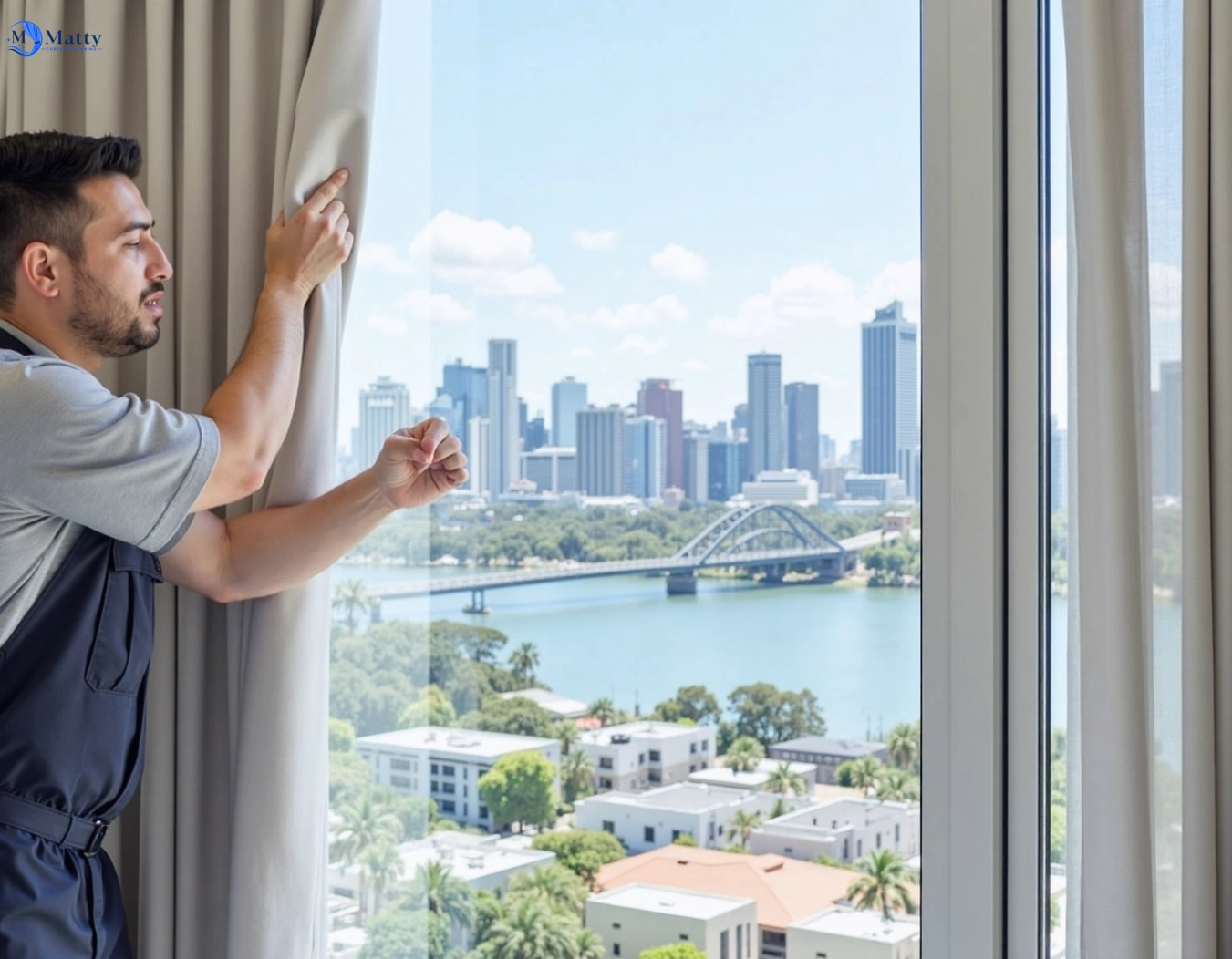 Professional curtain steam cleaning service double-bay-nsw QLD by Matty Curtain Cleaning
